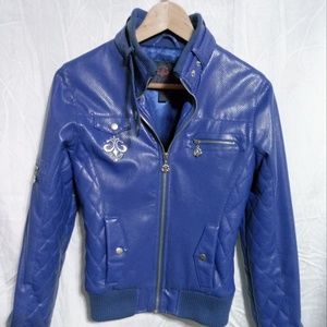 Dereon Embellished Blue Jacket Size S/P